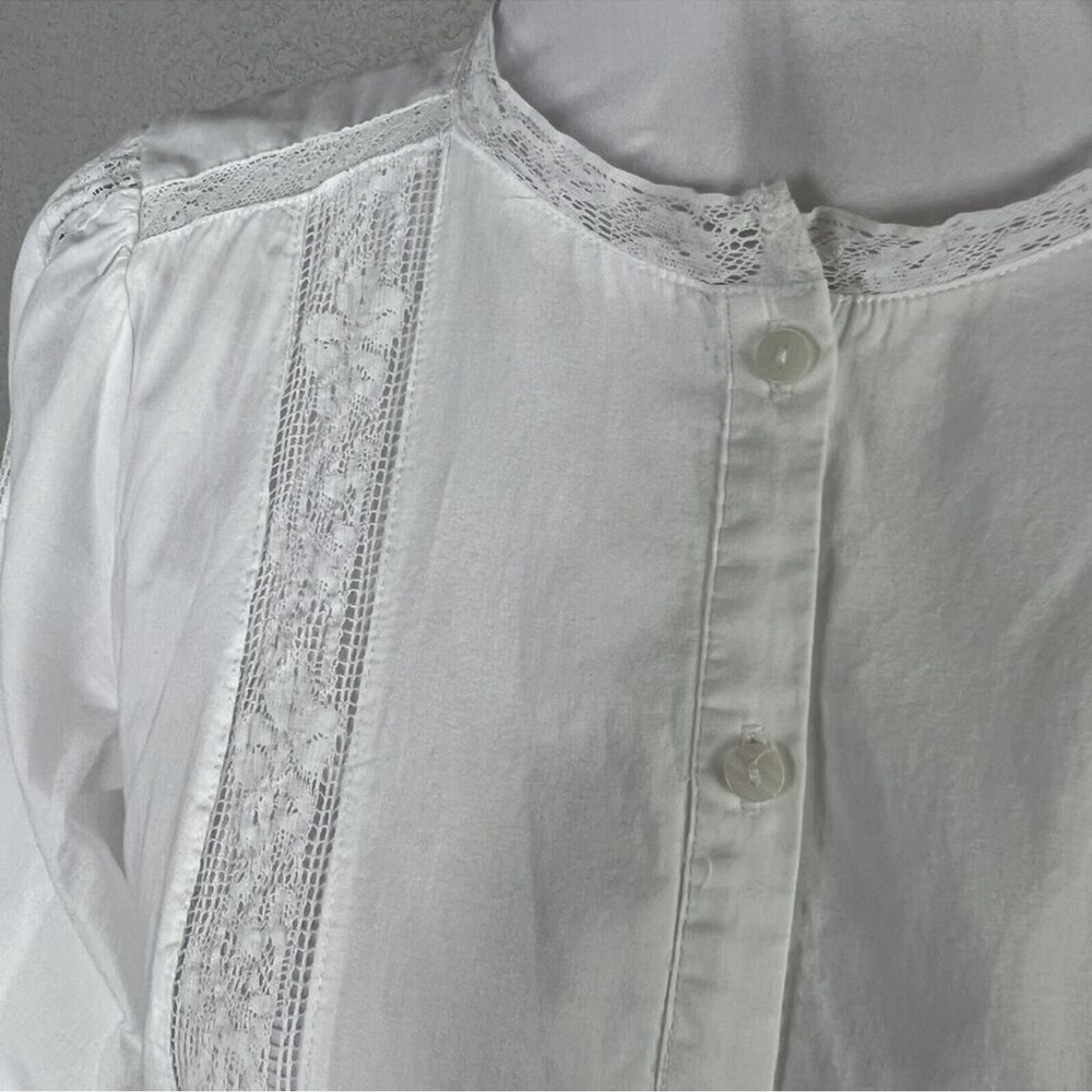 LoveShackFancy X Target Phoebe Button Up White Eyelet Lace Midi Dress - Picture 8 of 12